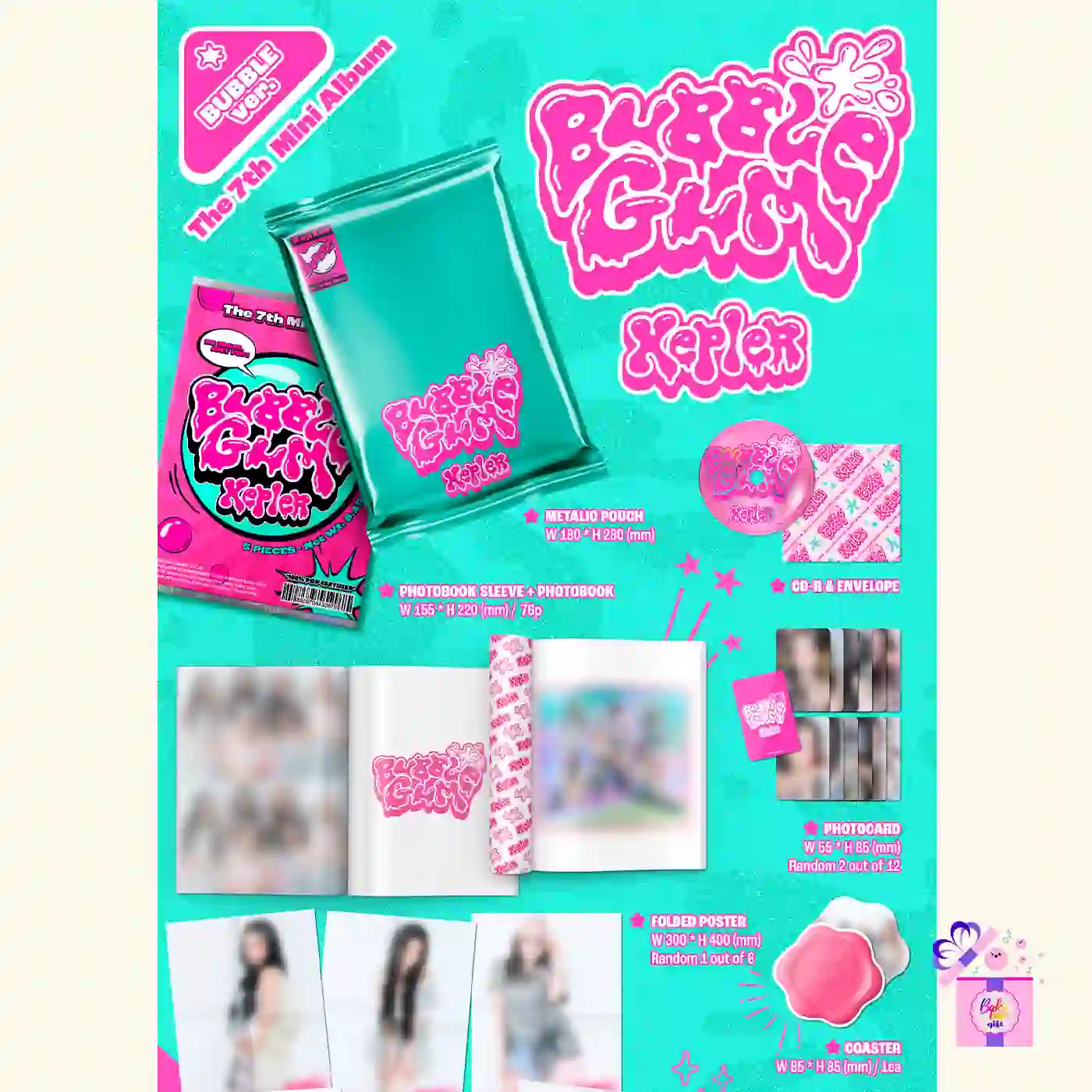 Kep1er – BUBBLE GUM + Limited Everline Photocard* [7th Mini Album