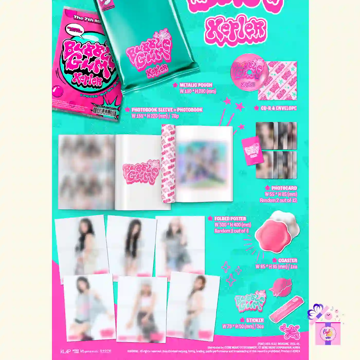 Kep1er – BUBBLE GUM + Limited Everline Photocard* [7th Mini Album