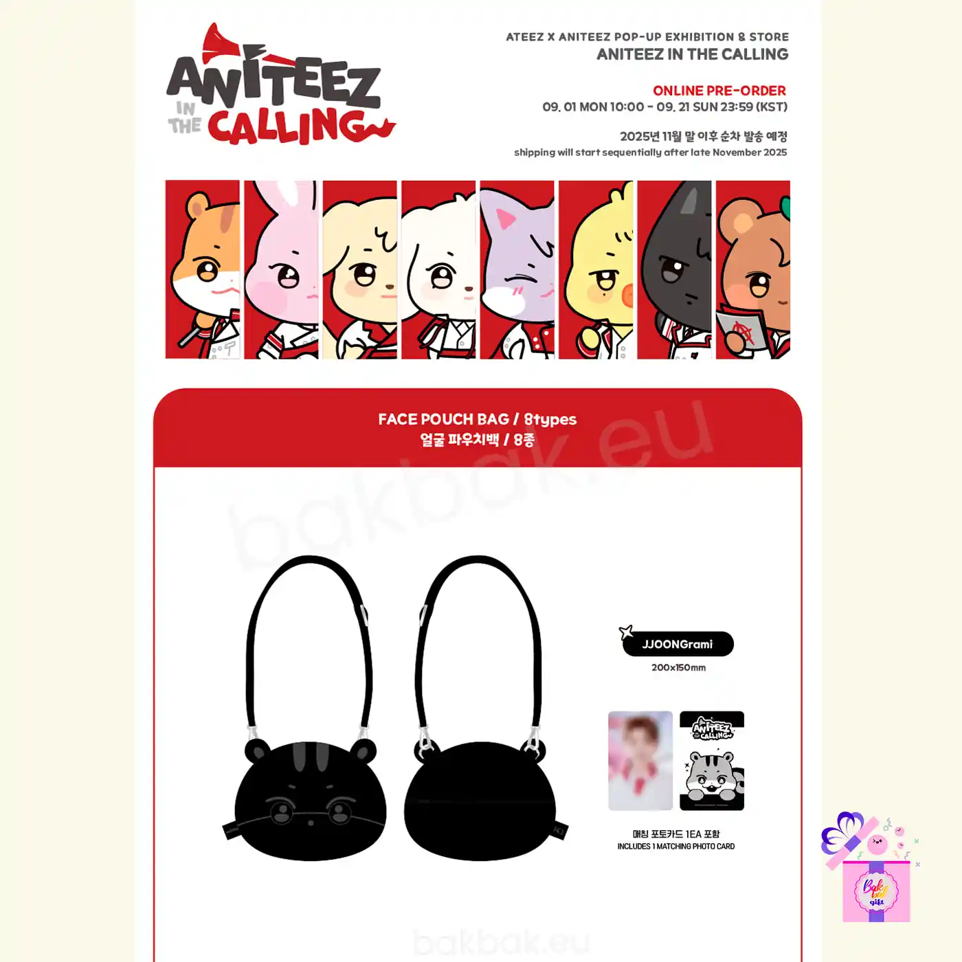ATEEZ – Face Pouch Bag [ANITEEZ IN THE CALLING Limited MD] – Bak
