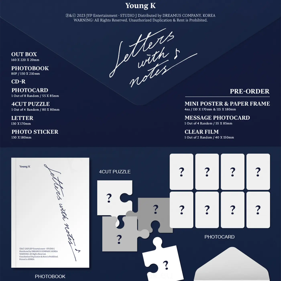 Young K (DAY6) – Letters with notes (1st Full Album) – Bak Bak K