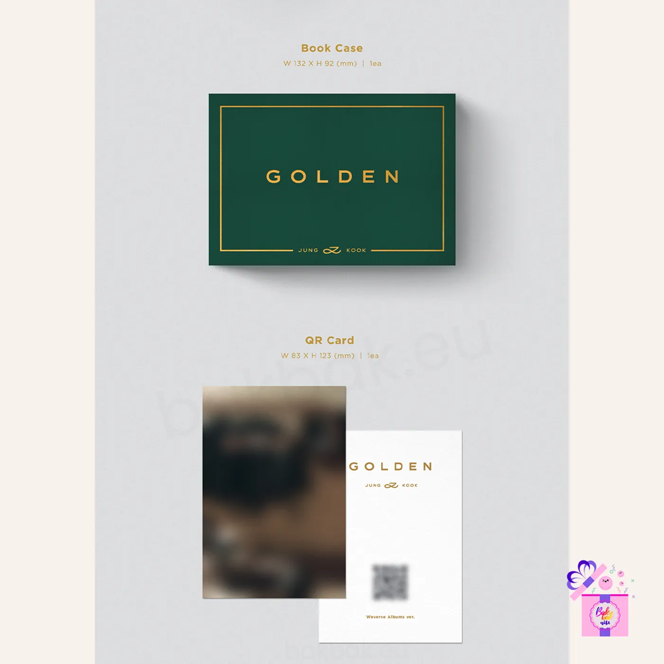 ジョングク GOLDEN US 限定 トレカ 4枚セット weverse JUNGKOOK GOLDEN Album 3 Ver SET+WEVERSE/3CD+QR Card+4P.Book+etc+